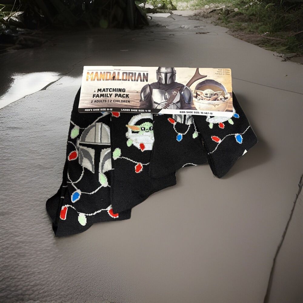 Star Wars Disney The Mandalorian 4 Pack Family Socks Mens, Womens, 2 Pairs Kids